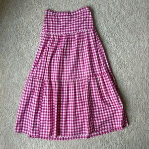 Jcrew pink buffalo check maxi skirt XXS